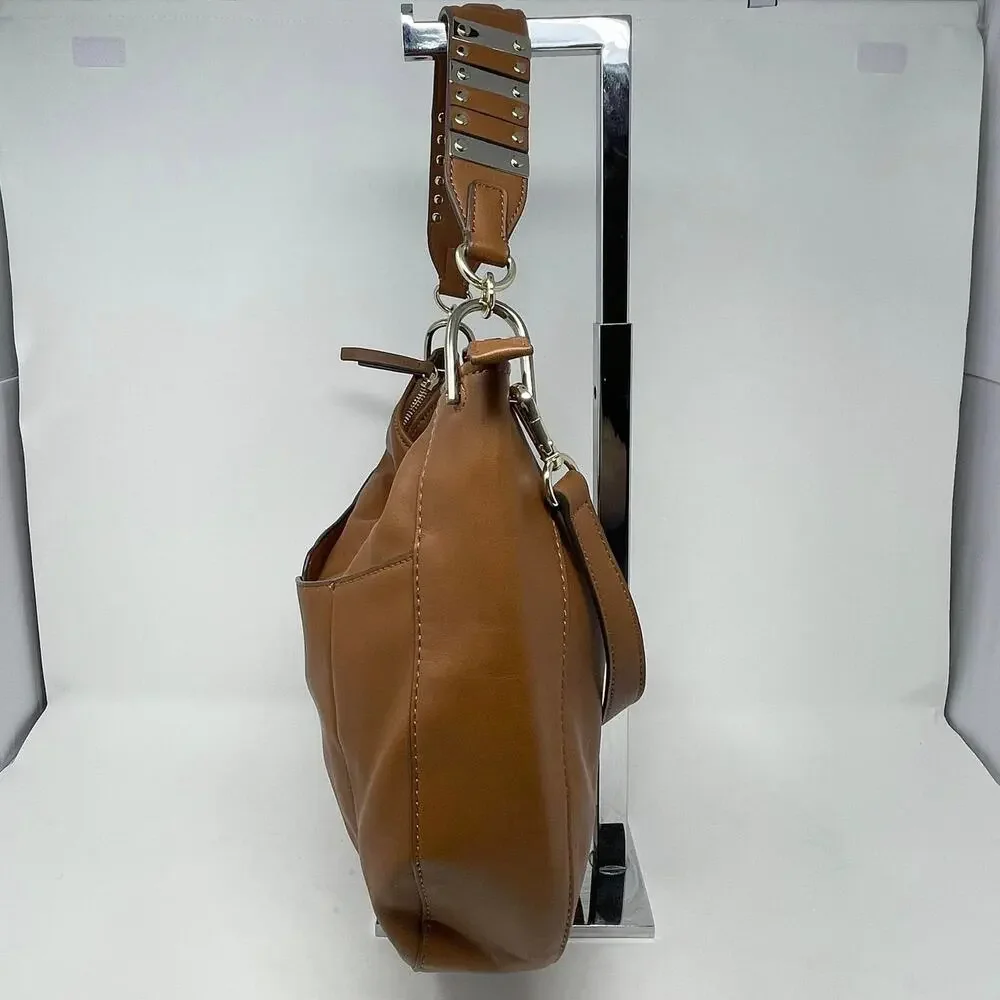 Nine‎ West Sypress Tobacco Brown Vegan Leather Medium Hobo Bag